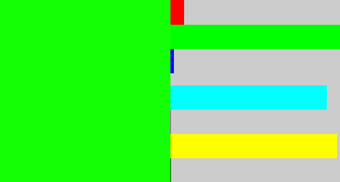 Hex color #14fe06 - highlighter green