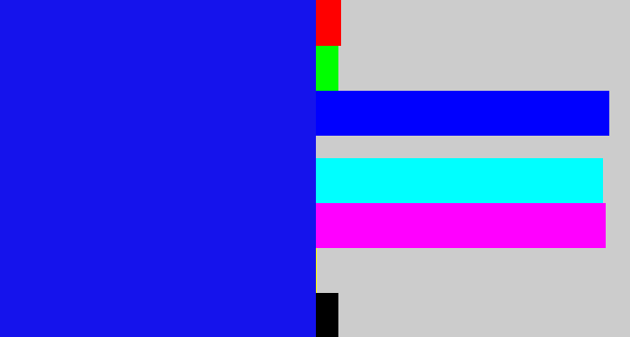 Hex color #1513ec - strong blue