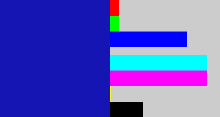 Hex color #1515b3 - ultramarine