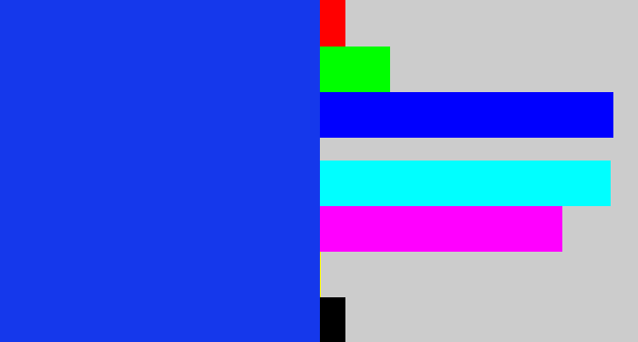 Hex color #1538eb - vibrant blue