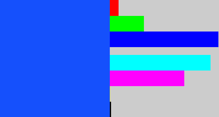 Hex color #1550fc - electric blue