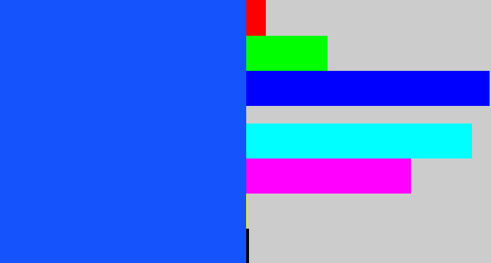 Hex color #1553fd - electric blue