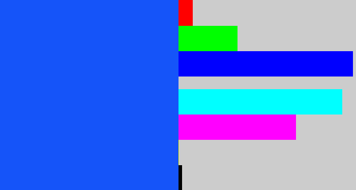 Hex color #1554f9 - electric blue