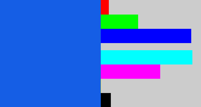 Hex color #155ee5 - azul