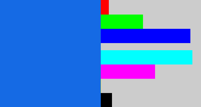Hex color #156ae4 - azul