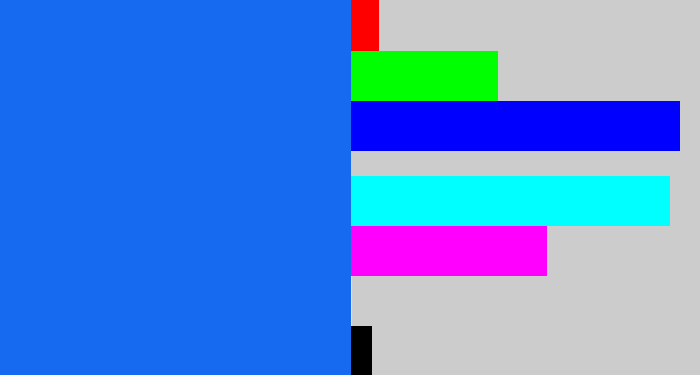 Hex color #156af0 - azul