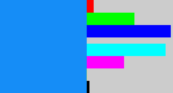Hex color #158df7 - azure