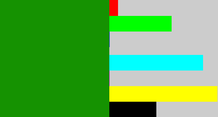 Hex color #159201 - true green