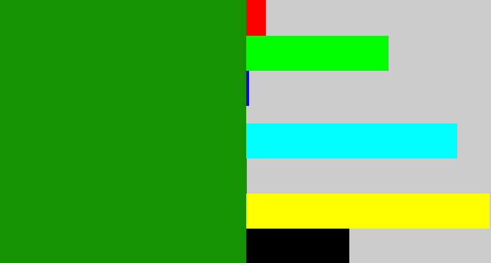 Hex color #159302 - true green