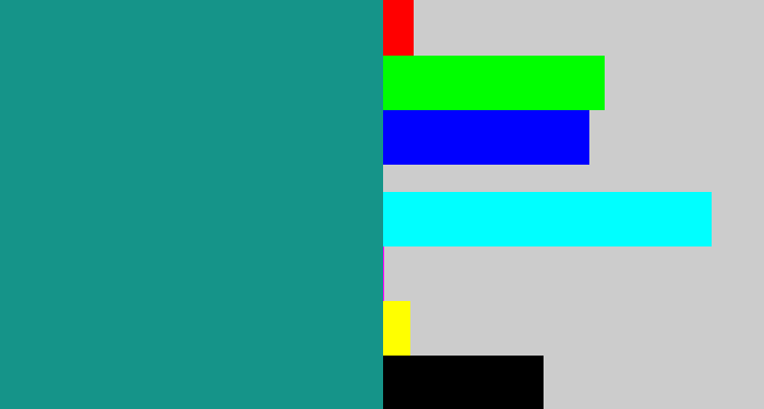 Hex color #159489 - blue/green