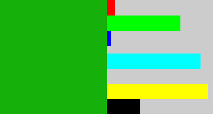 Hex color #15b009 - green