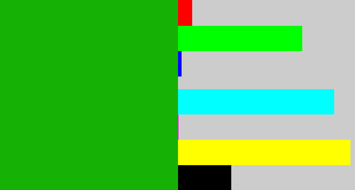 Hex color #15b205 - green