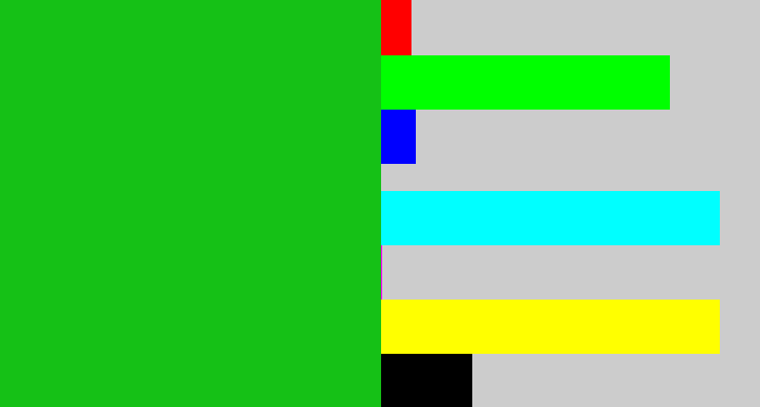 Hex color #15c116 - green