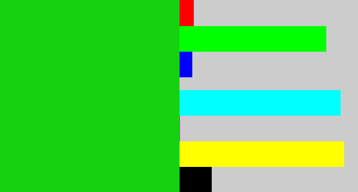 Hex color #15d211 - vibrant green