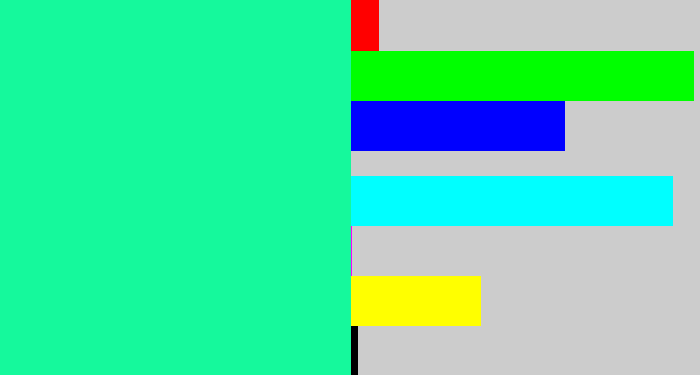 Hex color #15f99c - bright sea green