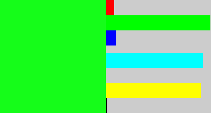 Hex color #15fd19 - neon green