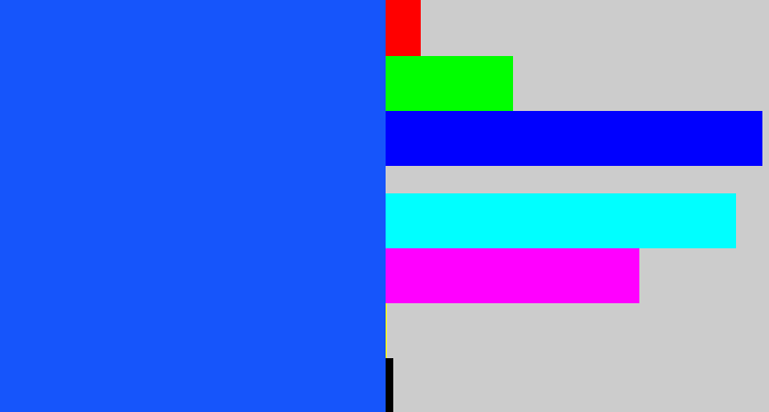 Hex color #1655fb - electric blue