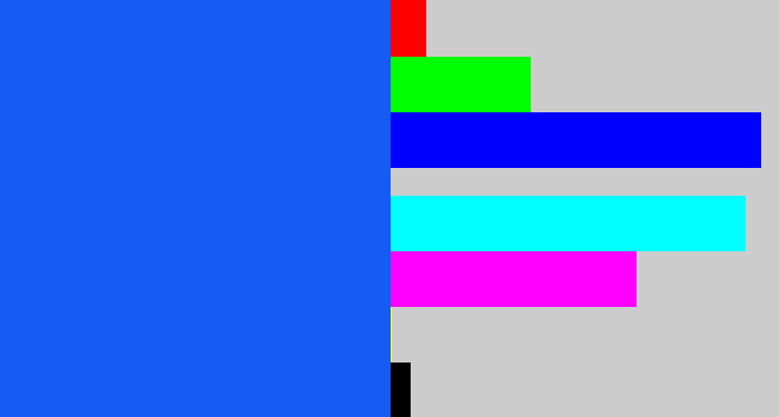 Hex color #165bf3 - azul