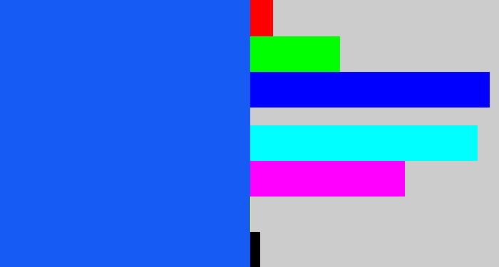 Hex color #165cf4 - azul
