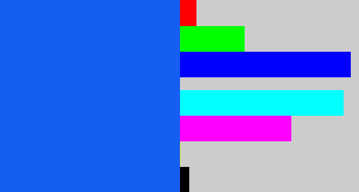 Hex color #165df2 - azul