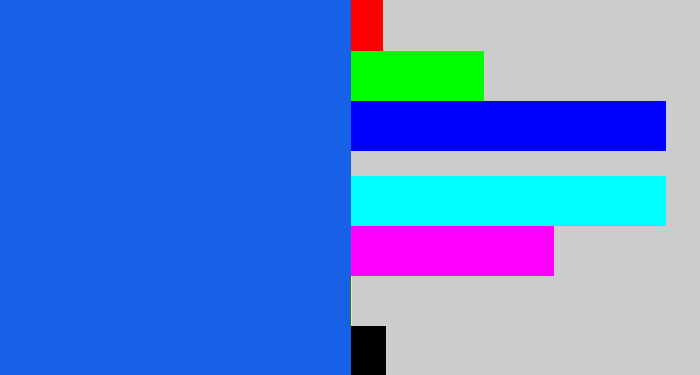 Hex color #1661e5 - azul