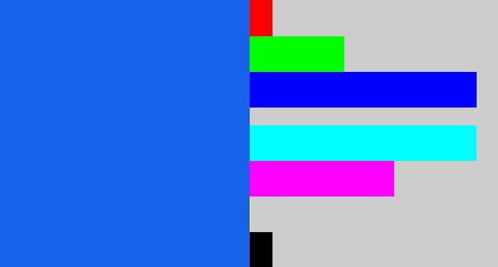Hex color #1662e8 - azul
