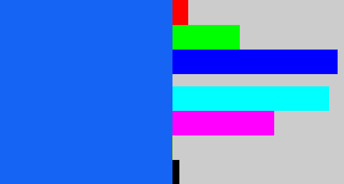 Hex color #1664f4 - azul