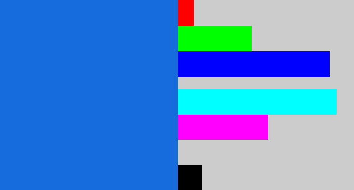 Hex color #166cdc - azul