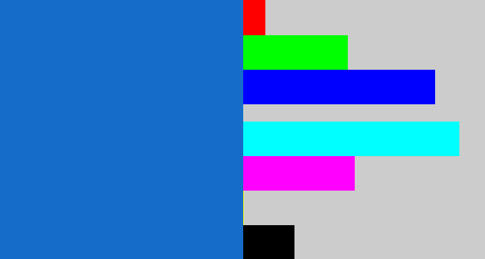 Hex color #166dc9 - bluish