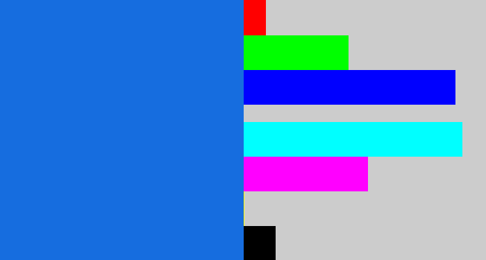 Hex color #166ddf - azul