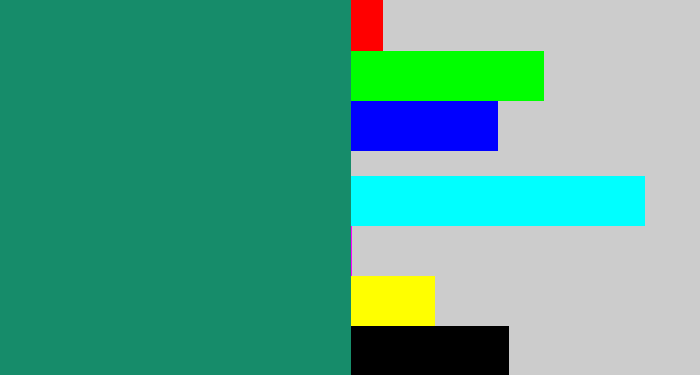 Hex color #168c6a - viridian