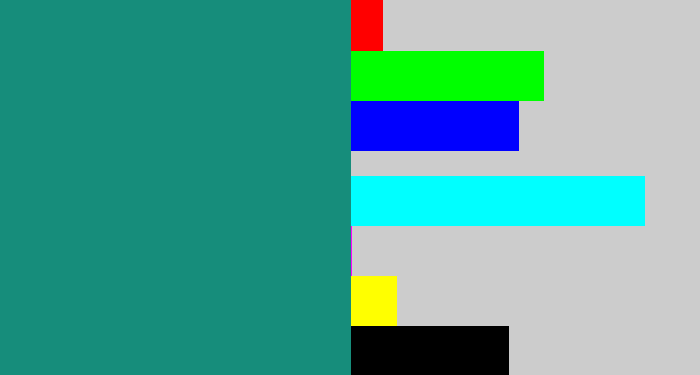 Hex color #168d7b - greenish blue