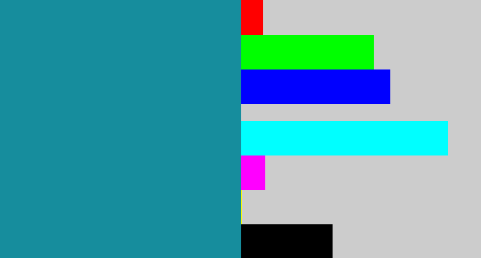 Hex color #168d9d - blue/green