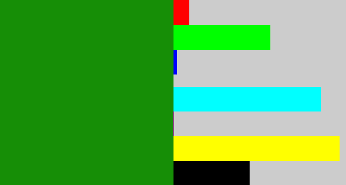 Hex color #168e06 - true green