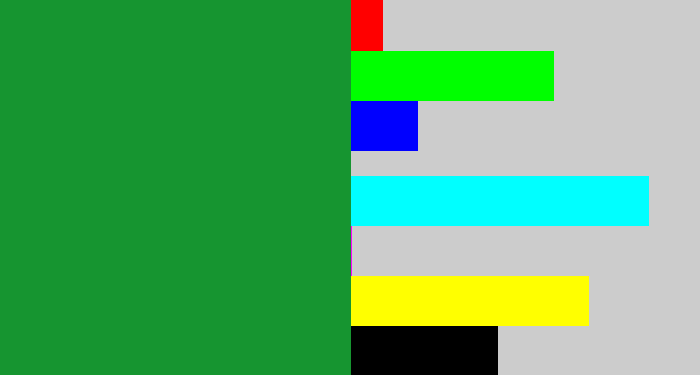 Hex color #169530 - irish green