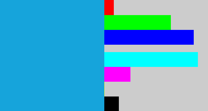 Hex color #16a4db - azure