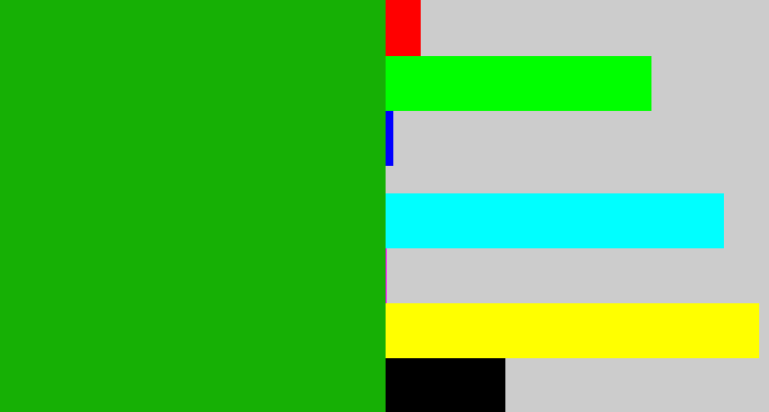 Hex color #16b005 - green