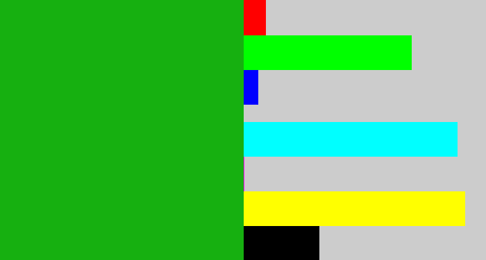 Hex color #16b010 - green