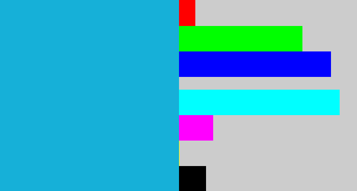 Hex color #16b0d8 - turquoise blue