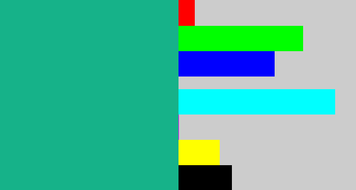 Hex color #16b289 - green blue