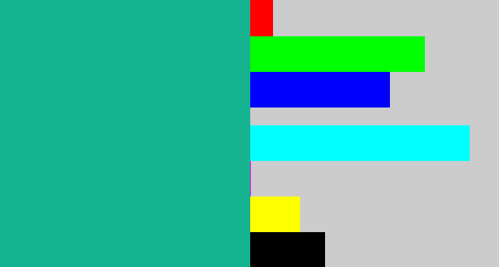 Hex color #16b390 - green blue