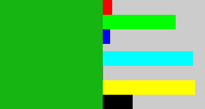 Hex color #16b512 - green