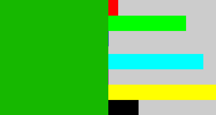 Hex color #16b800 - green