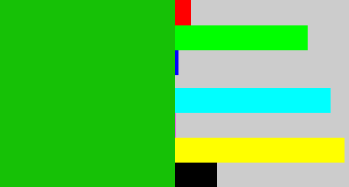 Hex color #16c106 - green