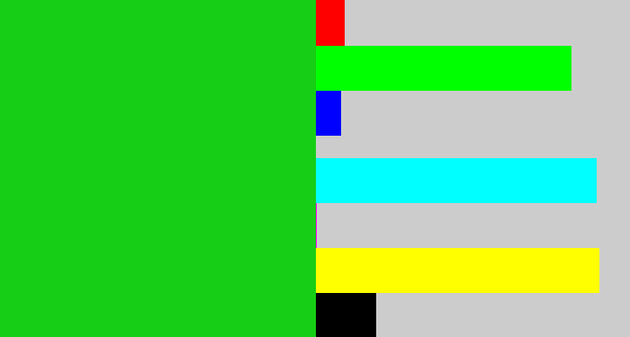 Hex color #16ce15 - vibrant green
