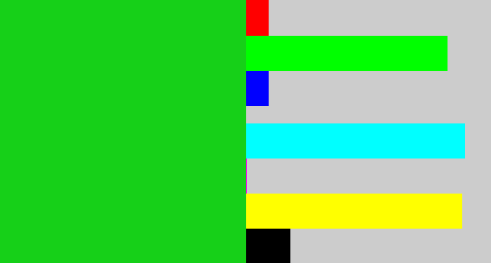 Hex color #16d018 - vibrant green