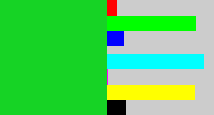 Hex color #16d325 - vibrant green
