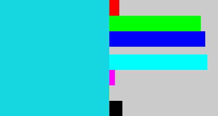 Hex color #16d6e1 - aqua blue