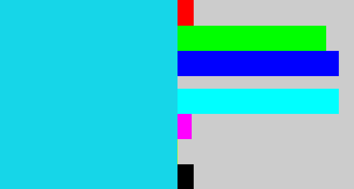 Hex color #16d6e8 - aqua blue