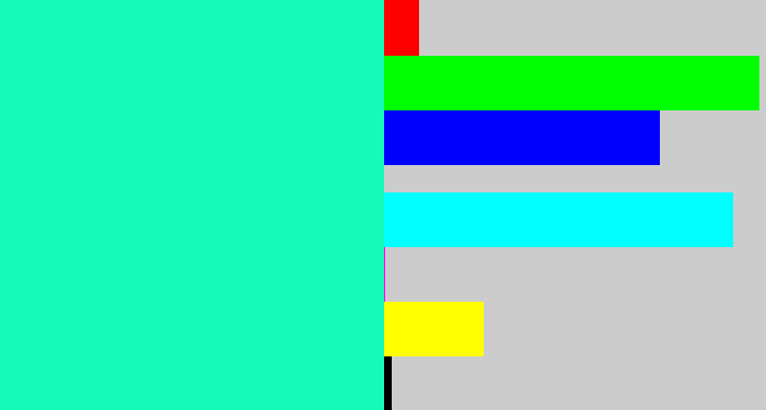 Hex color #16fab8 - greenish cyan